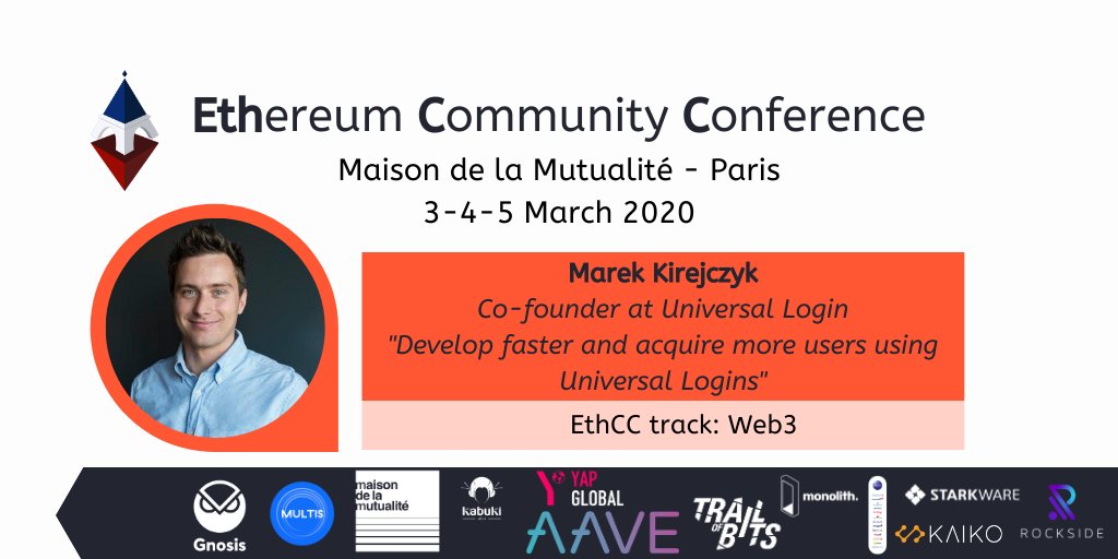 WEB 3.0
🎤 #EthCC speakers 🎤
<a href="/ethmarek/">Marek Kirejczyk</a> from <a href="/unilogin/">UniLogin</a> 
Only at ethcc.io will you find such a line up