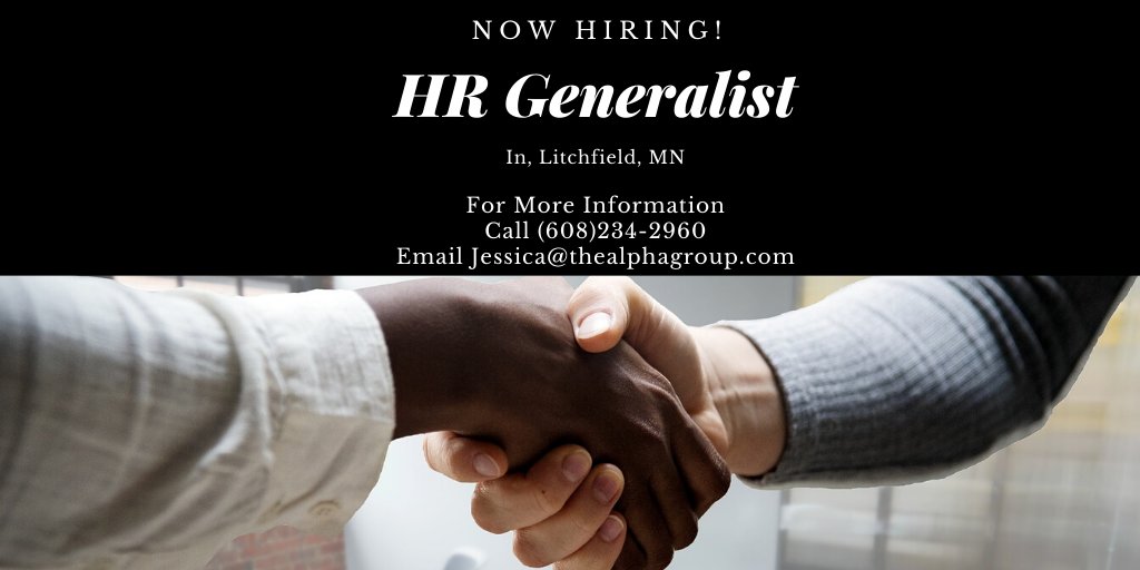 AlphaGroupJobs's tweet photo. Now Hiring a HR Generalist in Litchfield, MN! For more information visit: https://t.co/txD2LFSMFm

#HumanResources #LitchfieldMNJobs #HRGeneralist https://t.co/LOKldiRHZt