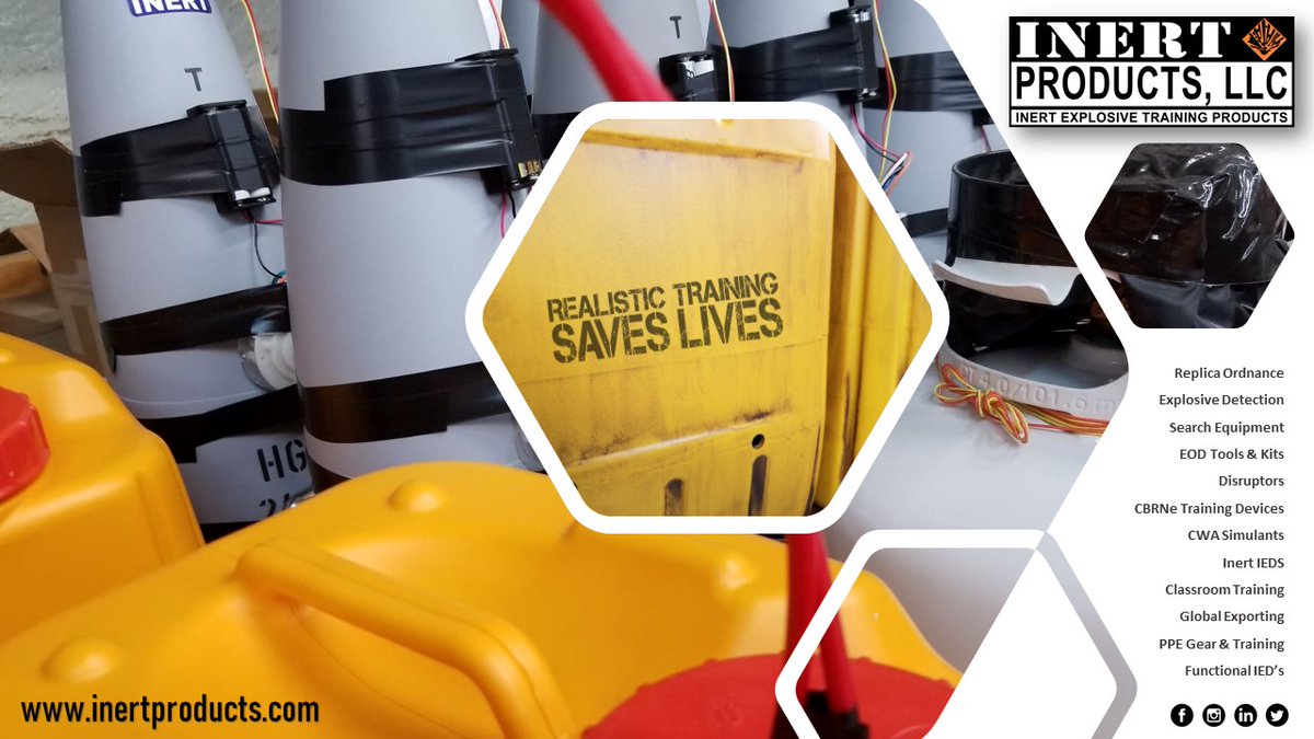 InertProducts's tweet image. "Realistic Training Saves Lives"
It's not what we say, it's what we do.
Follow Inert Products, LLC to stay up to date and current on solutions to your training needs. 
#realistictrainingsaveslives #safetraining #realistictraining #eod #cbrne #cwa #hrs #ordnance #counterterrorism