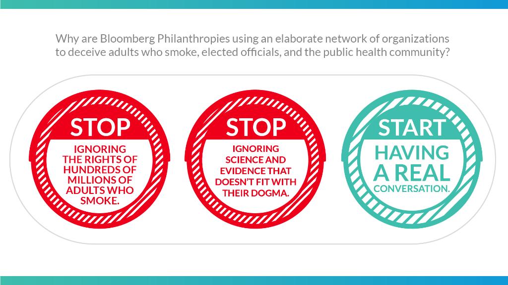 Under the guise of public health, <a href="/BloombergDotOrg/">Bloomberg Philanthropies</a>, <a href="/VitalStrat/">Vital Strategies</a>, and @ExposeTobacco are robbing adult smokers of their right to choose scientifically substantiated better alternatives to continued smoking.
 
Read more here 👉 insid.pm/60141lbMY
