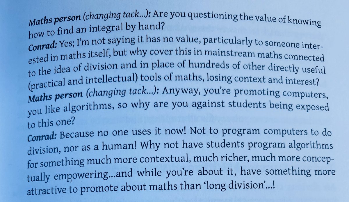 joboaler's tweet photo. I love mathematicians who think about the future for our students with a 21st century perspective. @conradwolfram conversation about long division and algebra 2 content. It's so important: https://t.co/gJ8X8XpCge
