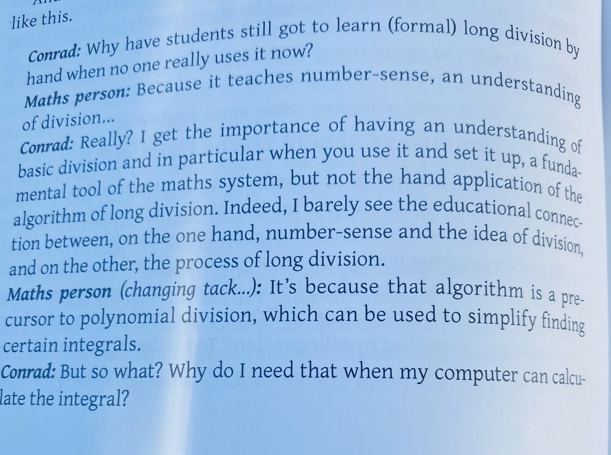 joboaler's tweet photo. I love mathematicians who think about the future for our students with a 21st century perspective. @conradwolfram conversation about long division and algebra 2 content. It's so important: https://t.co/gJ8X8XpCge