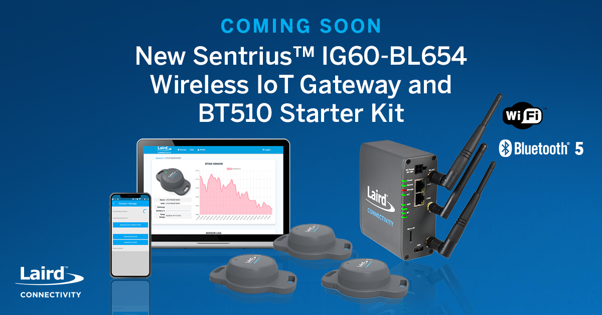 ezurio_llc's tweet photo. Laird Connectivity's Sentrius™ IG60-BL654 + BT510 Starter Kit contains everything you need to start your wireless IoT proof-of-concept in minutes!
Request your Starter Kit here: https://t.co/Y3oRHN4DdS
#iot #iotdevices #iotapplications #iotstarterkit #iotsensors #bluetooth50 https://t.co/BTWAO1lHAW