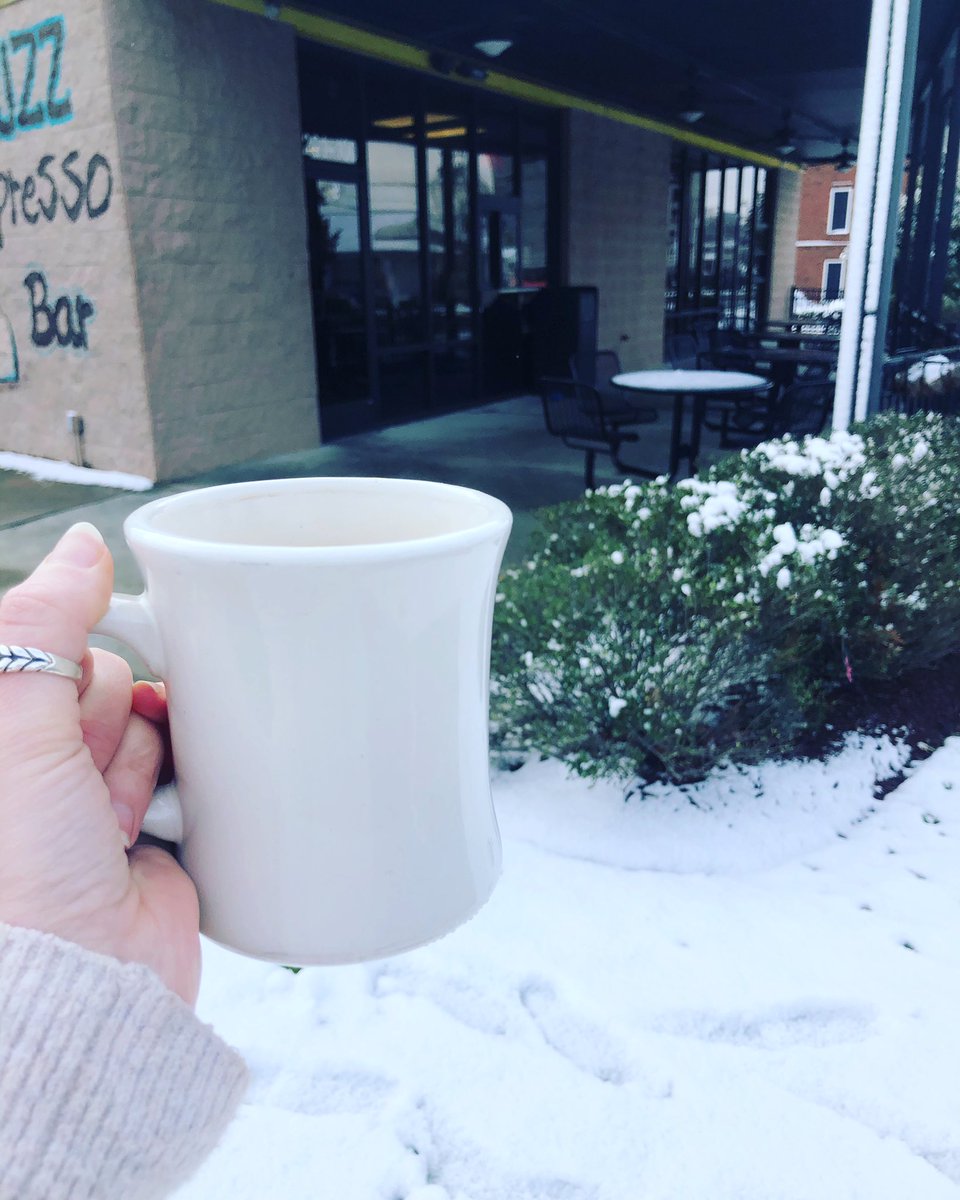 We are open and ready to serve!!!! Snow days go side by side with a hot cup of coffee! Come snuggle up with a cup!
