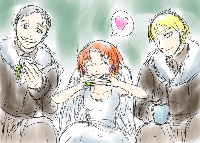 割りと気に入っている、本気絵のおまけで描いたイラスト。
特に一枚目が気に入ってます。(*'ω`*) 