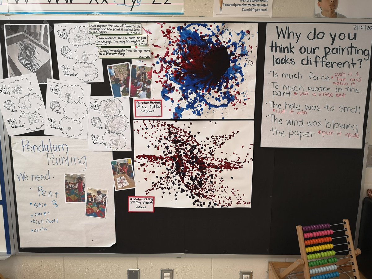 CV2887's tweet photo. So excited about our first Inquiry Board progress! #Pendulumproject #OneStepataTime #PBLKindergarten https://t.co/7U6o2aQemh