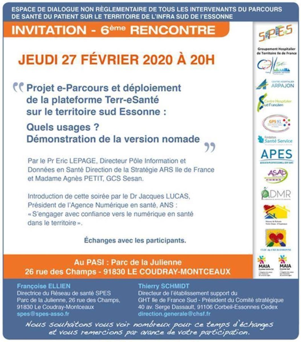 HermannMBONGO1's tweet photo. @AVervialle Illustration en Sud Essonne: reunion de déploiement de la plateforme @TerrEsante 
@SpesW @DrePetronille @EricSALATprof @JulienGalli @CHSF91 https://t.co/xmuP8BUnlW