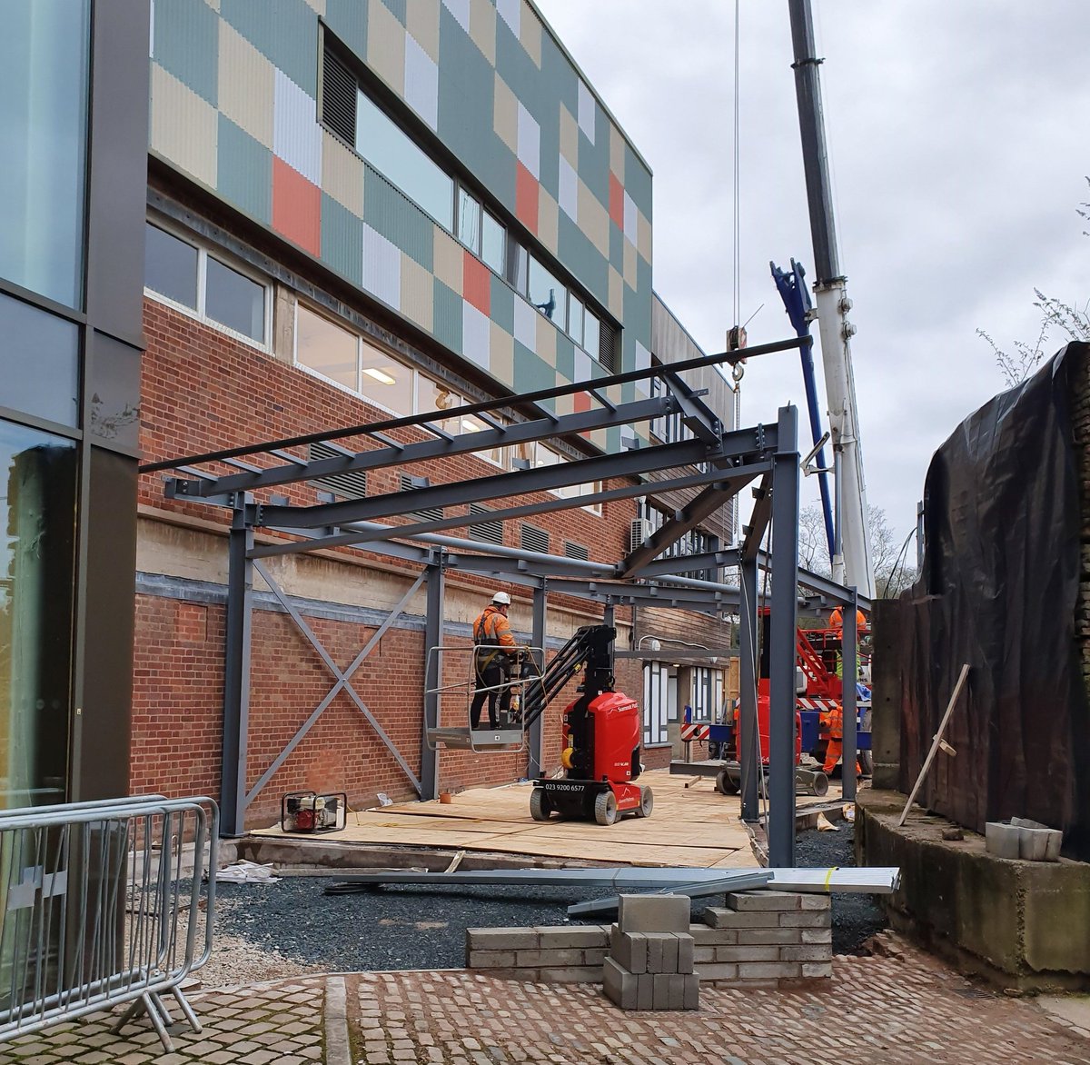 Our exciting project at MAC taking shape with the intricate steel frame slotting together nicely. <a href="/interclass/">Inter Class</a> <a href="/mac_birmingham/">Midlands Arts Centre (MAC)</a> <a href="/ballardeng/">Ballard Engineering</a>