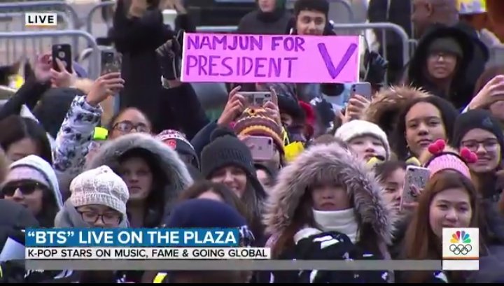 taetaction's tweet photo. "NAMJOON FOR PRESIDENT" YES GIRL THAT'S RIGHT!! #BTSTODAY https://t.co/BzX7uU9p3H