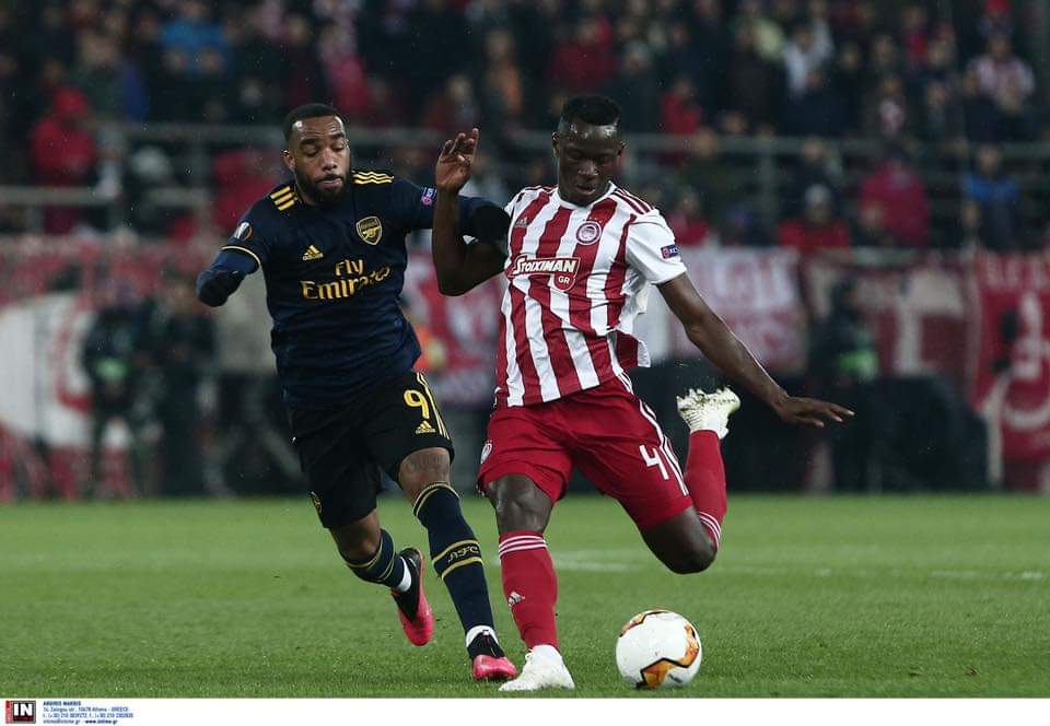 footinsidegn's tweet photo. #EuropaLeague 🏆 (16e de finale aller)
Olympiacos 0-1 Arsenal

L'international guinéen Mady Camara a joué tout le match. https://t.co/hsYntlZleh