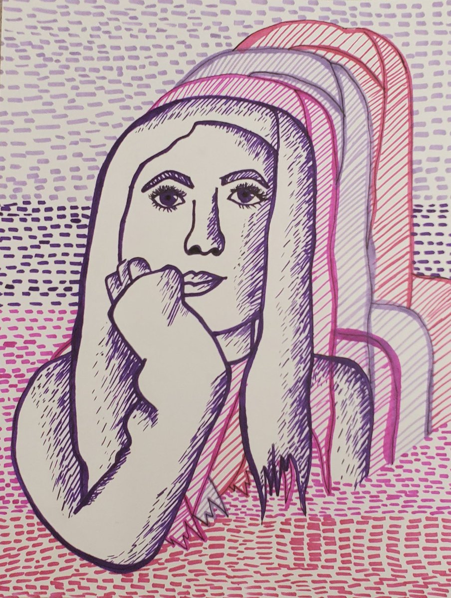 MrsStanleyArt's tweet photo. (PART 2) After practicing #blindcontour &amp; #modifiedcontour drawing, Drawing &amp; Painting students had to take their favorites &amp; turn them into fully finished/developed pieces of artwork. Open media/open interpretation. SUCH creative solutions. Love them! @northcolonieart #nccsart https://t.co/mdgq3HJ4me