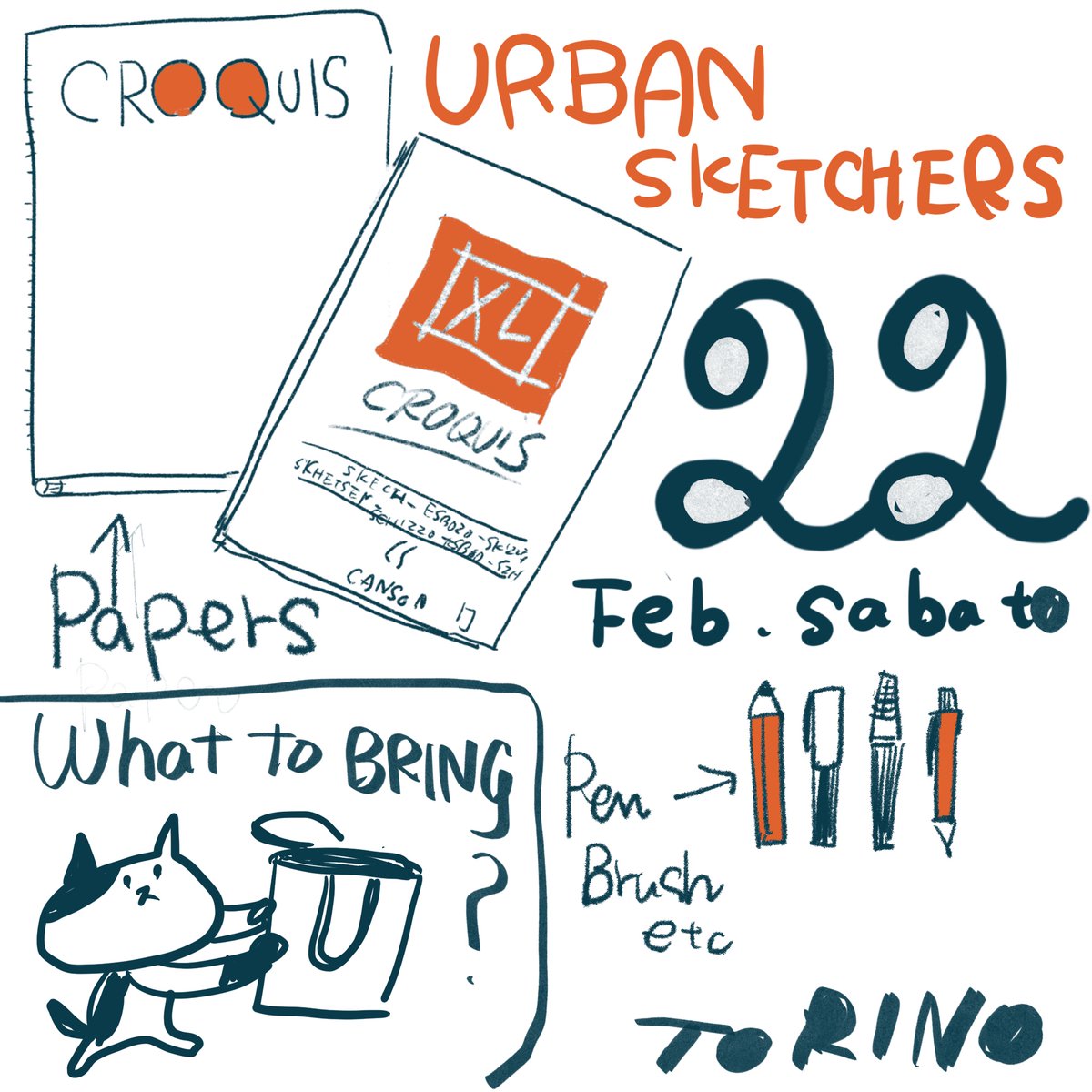 ???DOMANI!!!

!!!! 22, Feb, Dalle 10-- URBAN SKETCHERS A TORINO !!!!!! Ciao sketchers!
Organizziamo una uscita per sketch nella citta di TORINO. circa 2 ore. Insieme?
(Certamente senza pagamento)

#torino #urbansketching  #urbansketchers  #urbansketch #turin #italia  #drawing 