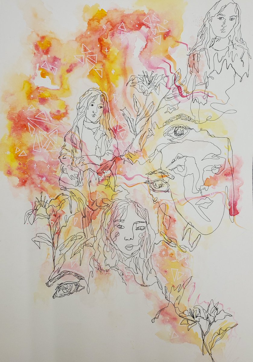 MrsStanleyArt's tweet photo. (PART 1) After practicing #blindcontour &amp; #modifiedcontour drawing, Drawing &amp; Painting students had to take their favorites &amp; turn them into fully finished/developed pieces of artwork. Open media/open interpretation. SUCH creative solutions. Love them! @northcolonieart #nccsart https://t.co/65HzQqGvvq