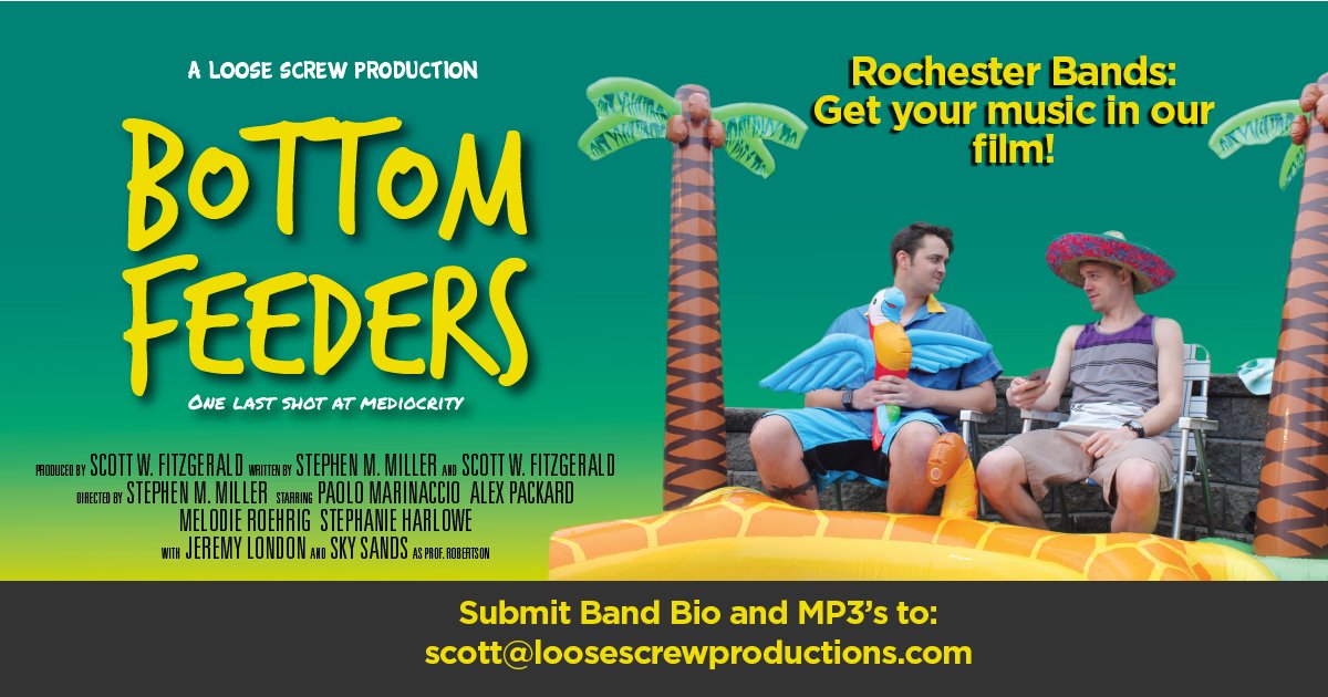 FeedTheBottom's tweet photo. #ROC musicians! Would you like your #music in a #FeatureFilm ? looking for #ROCK #ALTROCK #Pop #HipHop Yes, you retain your rights. (of course). Rochester, NY music is given preference but we'll consider any professionally recorded music. https://t.co/fULS5LQEpw