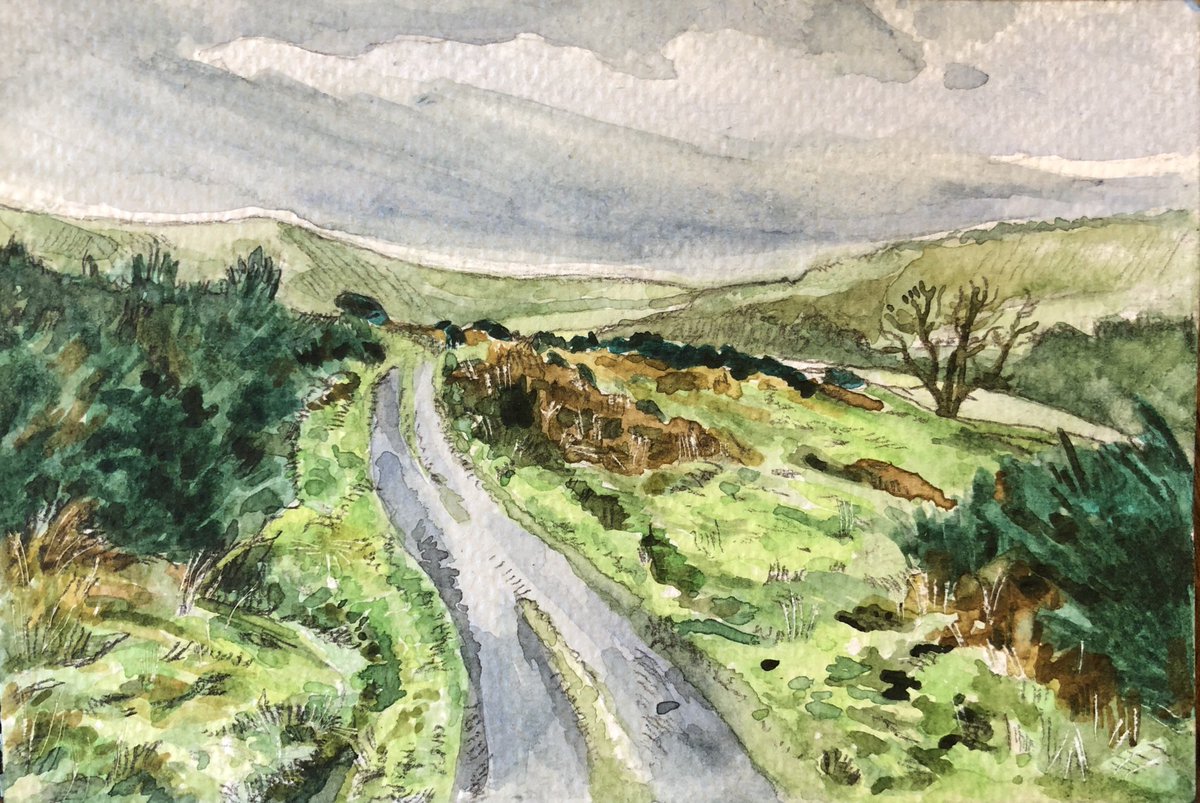 mrpickers's tweet photo. “The path to #lochvenachar”. I’m back home, but have been planning some watercolours whilst walking.
#Callander #loch #mountains #landscape #quicksketch #sketch #sketchbook #tatesketchbook #watercolour #art #illustration #wildcallander #scotland https://t.co/ZfaxvZdoFj