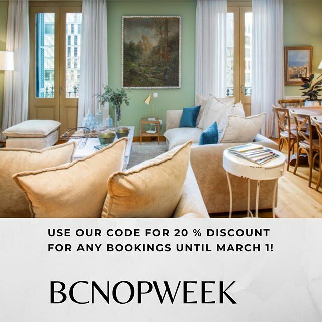bcn_apartment's tweet photo. ☀️ #barcelonaweek Barcelona is holding “Barcelona Opportunity Week” until March, offering lots of special menus in the restaurants, 2x1 discounts in museums and more! 😉 We have joined the movement and are giving you a 20% discount on any apartment un… https://t.co/PUBw3hJ1jL https://t.co/zLzCaSLZQB