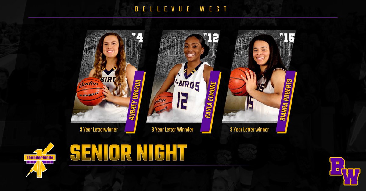 LadyTBirdBBall's tweet photo. 🚨 IT’S SENIOR NIGHT 🚨

Please come send our seniors Aubrey, Kayla and Siarra out the right way! These kids deserve it we are lucky they are TBirds!

🆚 Millard West Wildcats
📆 Feb 21, 2020
⏰ 5:30pm
📍 Bellevue, Nebraska
🏟 The Thunderdome

#GoTBirds #TBirdTough #nebpreps https://t.co/PN9o2cuflo