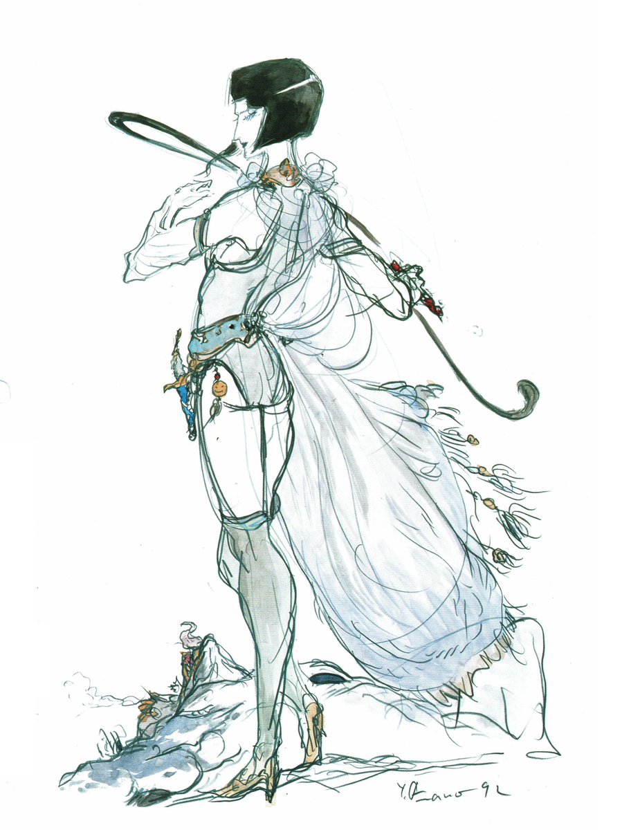 Videogameart Tidbits Final Fantasy V Yoshitaka Amano Lenna Concept Artwork