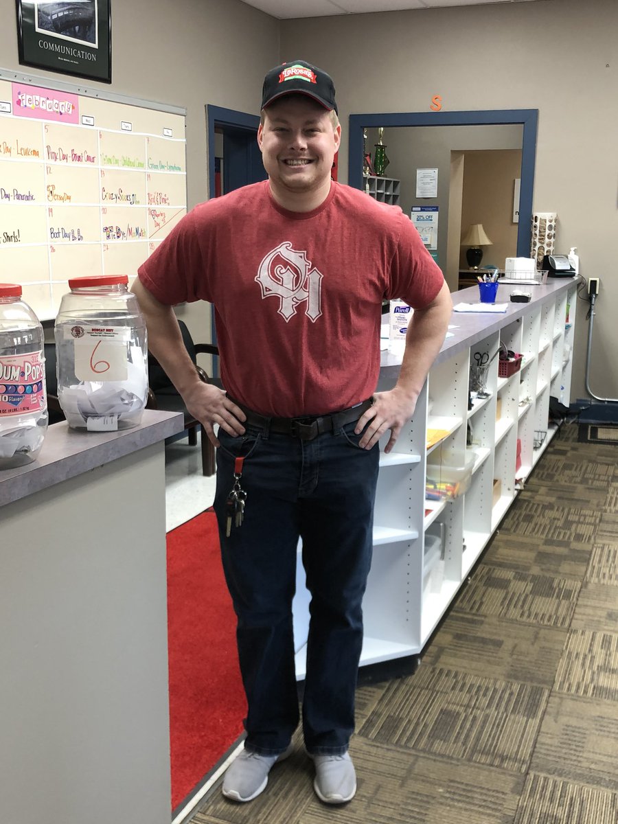 jillwolfe911's tweet photo. My dad is currently going through chemo and is also a custodian at my school. Today is superhero spirit day and these men dressed up like my daddy!  @BridgetownMS @OHLSD #allthefeels #soblessed  My heart has been so touched! https://t.co/FHC8YsnIBZ
