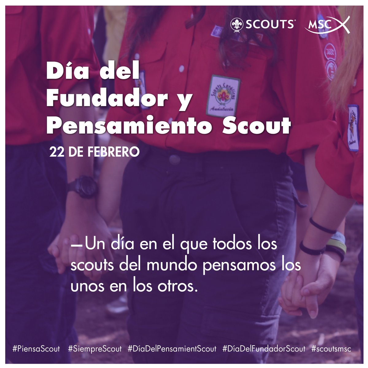 scouts_msc's tweet photo. El día 22 de febrero celebramos el #DíaDelFundadorScout y el #DíaDelPensamientoScout. En este día coincide con el cumpleaños del fundador Robert Baden-Powell y su esposa Lady Olave, quien fue jefa guía mundial.
¡Felicidades!
#PiensaScout #SiempreScout #scoutsmsc https://t.co/8JU90qOu52