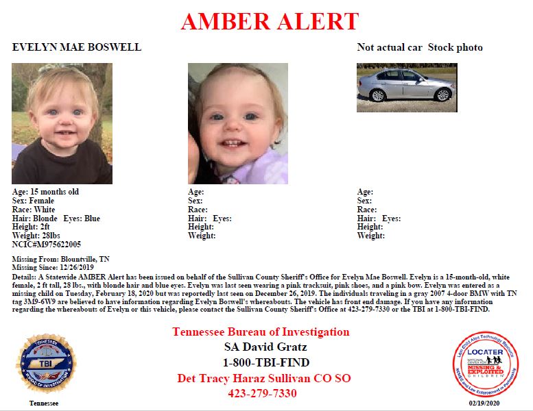 TBInvestigation's tweet photo. UPDATE:  We now have information that indicates the individuals traveling in a gray 2007 BMW with TN tag 3M9-6W9 have information regarding Evelyn Boswell’s whereabouts. 

Spot it? Call 1-800-TBI-FIND.

#TNAMBERAlert https://t.co/y2xl7KBY6M