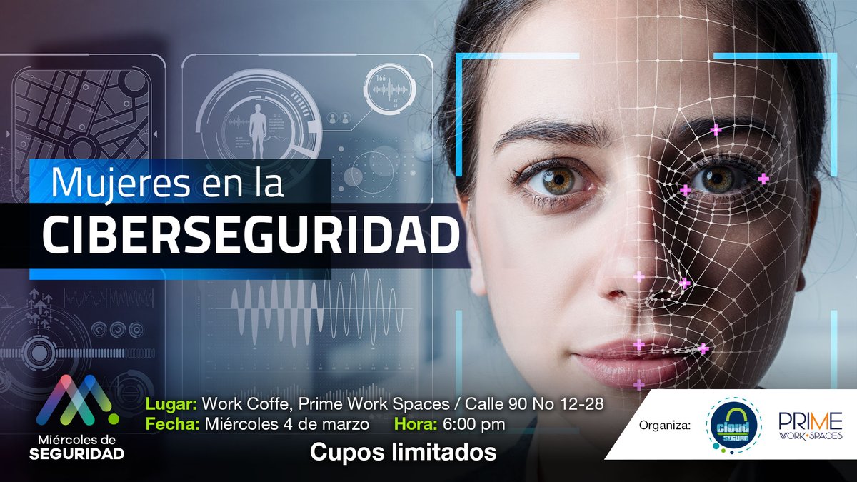 #Bogotá #MujeresEnCiberseguridad es un espacio para conocer los retos, mitigar los riesgos, y acortar las brechas. Más información en bit.ly/37NmZVY