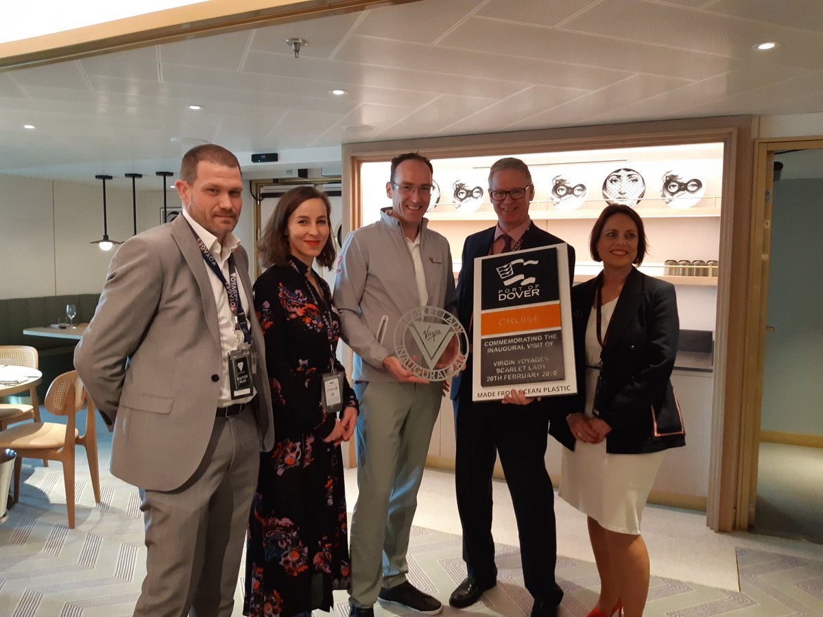 It was a pleasure to present the <a href="/VirginVoyages/">Virgin Voyages ⚓️</a> Scarlet Lady Captain Marco with our plaque made from 100% from recycled ocean plastic! ⚓🧜🏼‍♀️