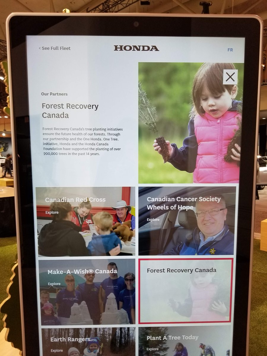 forestscanada's tweet photo. We had a great time at the @autoshowcanada this past weekend! Thanks to @HondaCanada who helps Forest Recovery Canada plant #trees across Canada through the #OneHondaOneTree campaign. The AutoShow is back in #Toronto today through Sunday - we'll see you there! https://t.co/iEHkg0WHCD