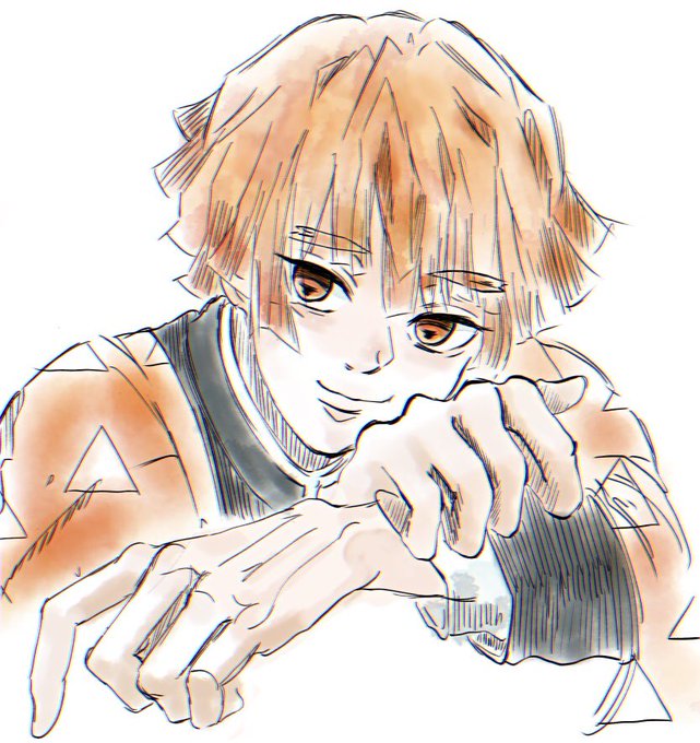 𝗡𝗔𝗠𝗜𝗗𝗔ᵅさんがTwitterに投稿した我妻善逸(鬼滅の刃)のイラスト。
