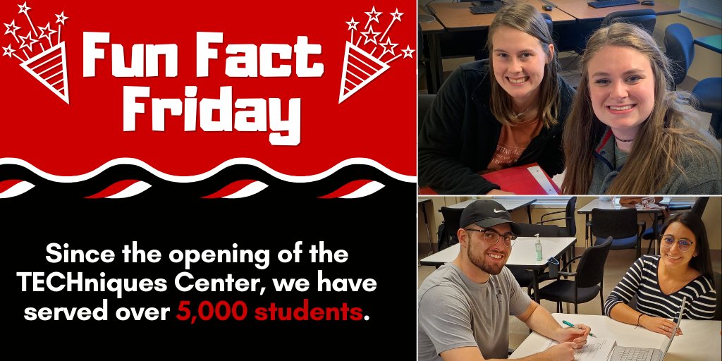 TECHniquesTTU's tweet photo. Fun Fact Friday!

Since the opening of the TECHniques Center, we have served over 5,000 students.

#tutors #tutoring #techniquescenter @TECHniquesTTU #disabilityservices @ttu_sds #learningdisability #add #adhd #austism #asd #learningdifference #funfactfriday @TexasTech #ttu https://t.co/u2zDi0BBxj