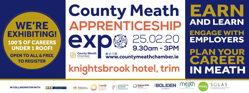 Come see us at the County Meath Apprenticeship Expo on Tuesday the 25th Feb from 9.30 – 3pm in the Knightsbrook hotel, Trim.  We are highlighting open positions for departments across the Shay Murtagh Group. 
#shaymurtaghprecast #Meath #ApprenticeshipExpo. #loveprecast