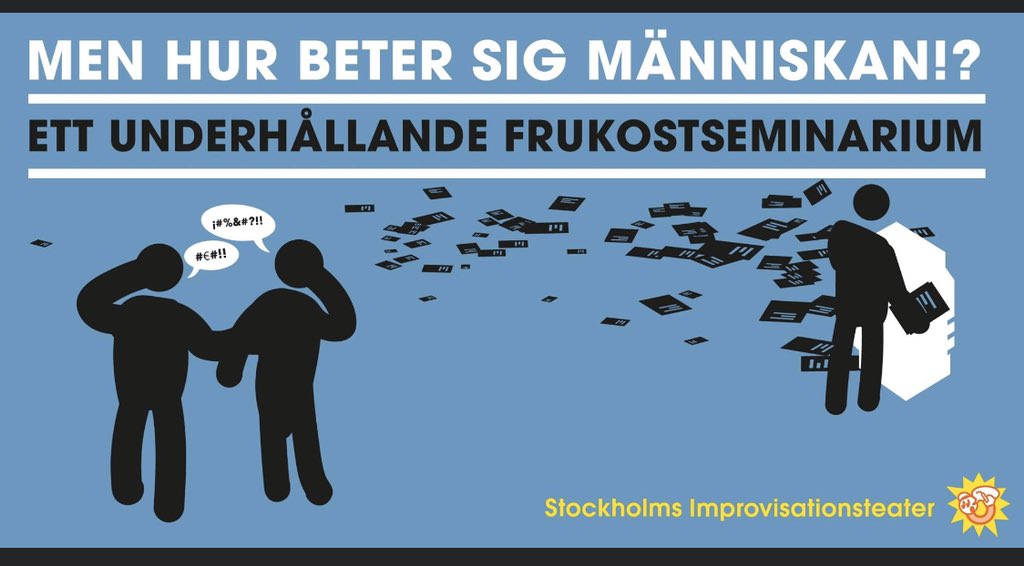 I detta interaktiva miniseminarium visar vi smakprov på hur vi använder improvisationsteater ute på företag, organisationer och myndigheter i syfte att förbättra dom dagliga mänskliga mötena, skapa bättre kollegor och lära om icke verbal kommunikation och kroppsspråk.