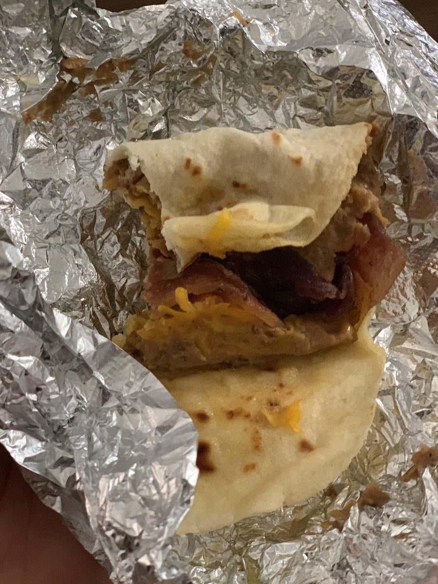 MrsMarirez's tweet photo. @mis_knapp being #Legendary and getting her staff bean and cheese and BACON tacos for our Cowboy Breakfast on @NISD Western Day! #beBurkeLegendary https://t.co/9mmQQJELeg