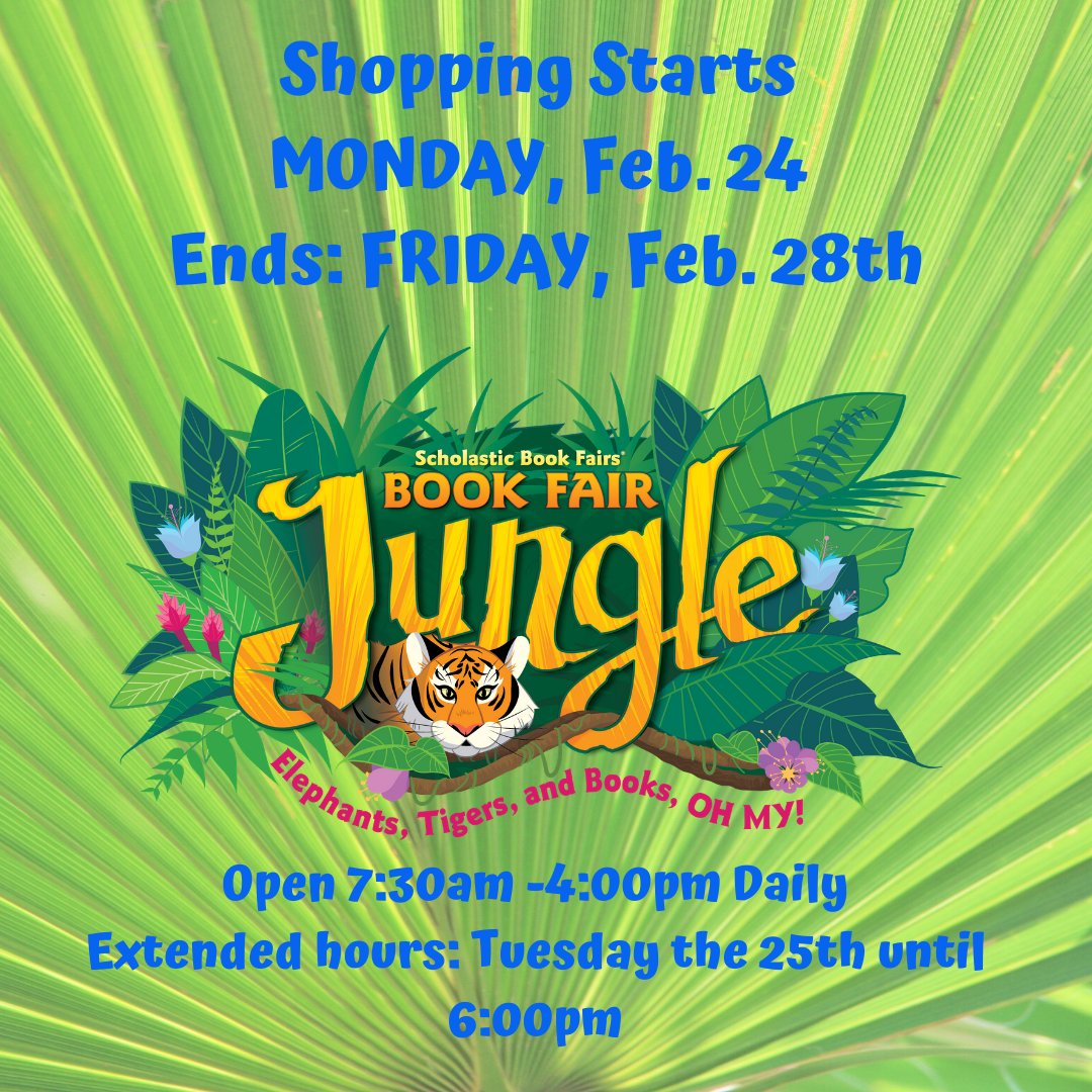 Don't forget, Book fair shopping begins Monday the 24th! Come out and help our library raise money for more reading materials and activities!