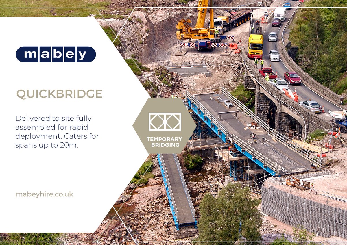 MabeyHire's tweet photo. Did you know…We have two types of temporary vehicle bridges for hire: Quickbridge and Panel Bridges. Find out more: https://t.co/7wfcGKCXLj #bridging #siteaccess #temporarybridging https://t.co/xEwyKJpCZR