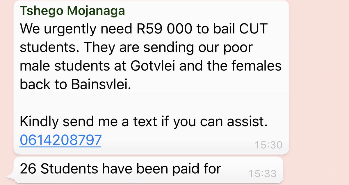 Kgobiie's tweet photo. #FreeCutStudents https://t.co/mixffpaWRT