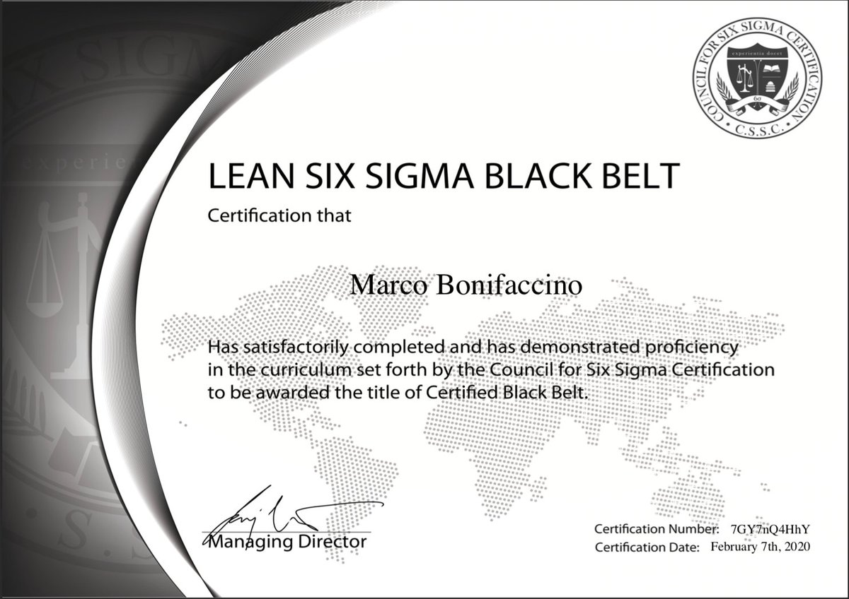 Done with Lean Six Sigma Black Belt ☺️💪🚀

#sixsigma #continuousimprovement #leansixsigma #sixsigmablackbelt #kaizen #TQM #5S