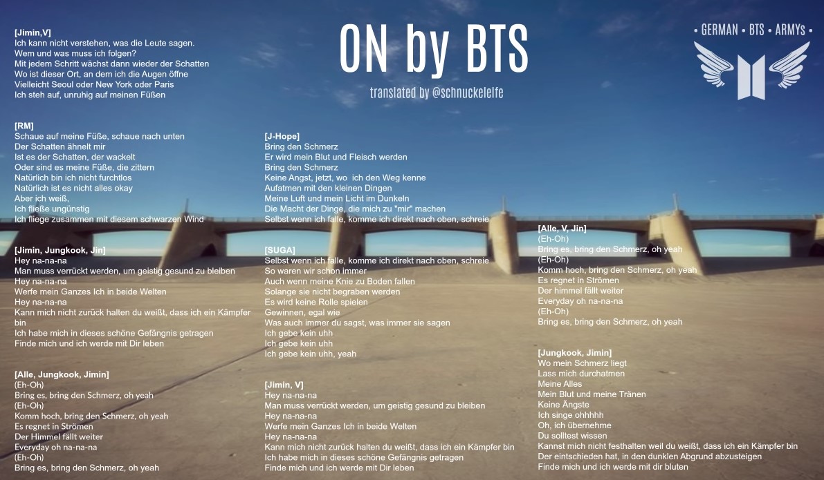german_armys_25's tweet photo. ‼️ ÜBERSETZUNG von ON by BTS ‼️
Lieben Dank an meine supersüsse Co- Admin @Schnuckelelfe fürs übersetzen. Du bist ein Schatz.
@BTS_twt #BTSARMY #BTS #BTSComeback2020 #7isToday #MAP_OF_THE_SOUL_7
💜 https://t.co/1oVrwzj02B