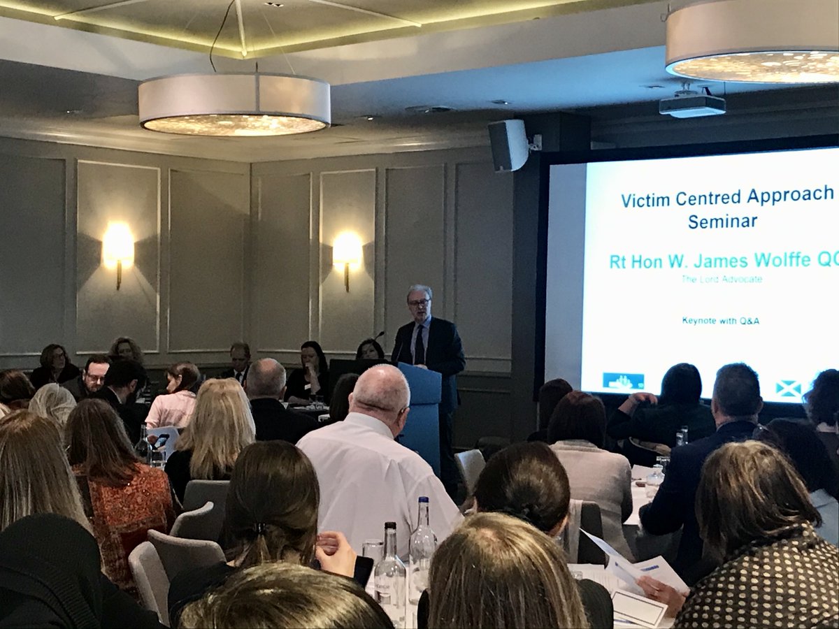 COPFS's tweet photo. The Lord Advocate James Wolffe QC joined victims groups at a seminar encouraging a victim-centred approach to justice, telling them he's committed to listening to victims &amp; having their experiences inform the work of COPFS. https://t.co/LCml0Cm7Am