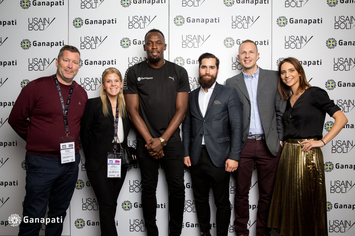 GanapatiGames's tweet photo. It's always a pleasure to see our clients side by side with the fastest man in the world! Featured with us at @ICE_London_talk is: @relaxgamingltd, @BetConstruct, @AngeloDalli, and Enrico Bradamante.

#GanapatiGaming #UsainBolt #ICELondon #BoltxGanapati https://t.co/DhWlUrLGu4