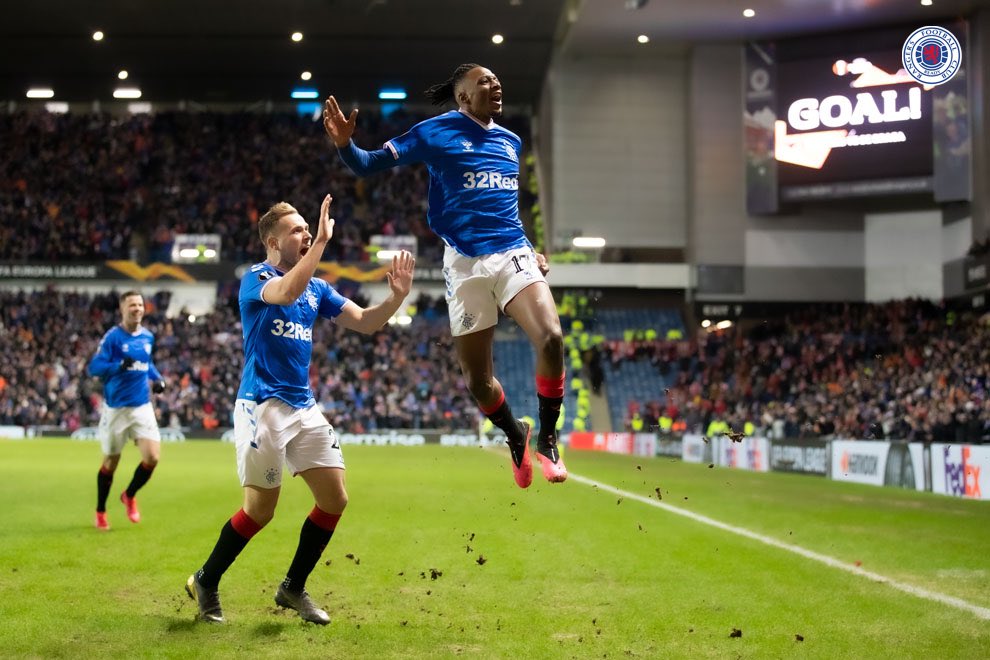 J_Aribo19's tweet photo. Never give up! Thank you to the supporters, kept Ibrox rocking 💙 https://t.co/Tz55yG1WGE