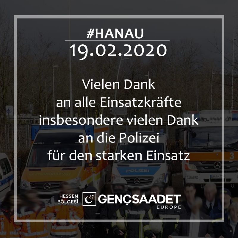 gencHessen's tweet photo. Vielen Dank an alle Einsatzkräfte insbesondere vielen Dank an die @Polizei_soh für den starken Einsatz 💪
#Hanau | #Hanauattack | #hanauterror | #HanauShooting https://t.co/JzUXGWTzbi