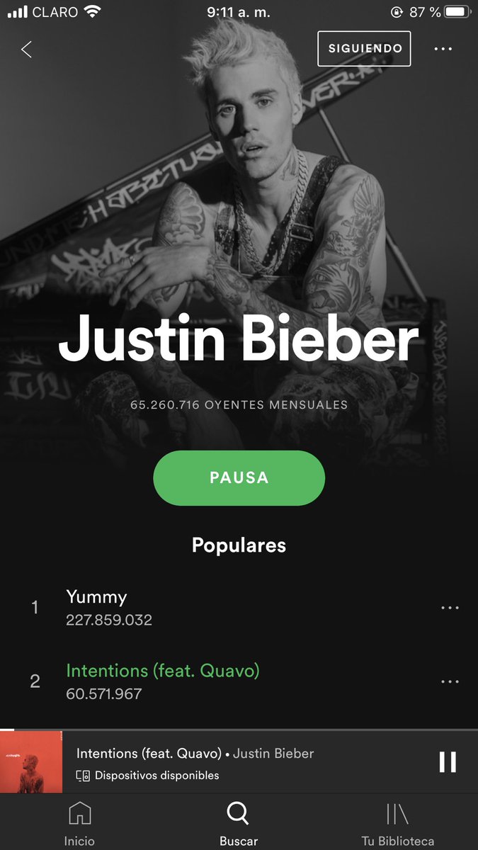 beliebelatins's tweet photo. Definitivamente @justinbieber a superado a @billieeilish como uno de los mรกs escuchados en Spotify, Justin teniendo 65.260.716 oyentes mientras Billie 60.569.331. Estoy muy orgullosa de ser Belieber ๐ฅฐ #Beliebers #CHANGESOUTNOW #ChangesTour #intentionsoutnow https://t.co/gOJaJPc06s