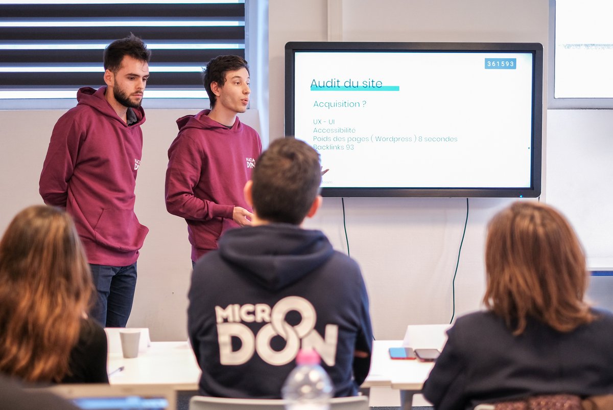microdon_fr's tweet photo. [#HACKADON - J2 🚀] Une seconde journée et dernière journée forte en émotion ! Dernière ligne droite pour nos étudiants qui ont passé une courte nuit. Ils ont pu pitcher leurs solutions dans l'après-midi 🗣️ (1/4)
#hackathon #innovation #techforgood https://t.co/6U8qY70OwU