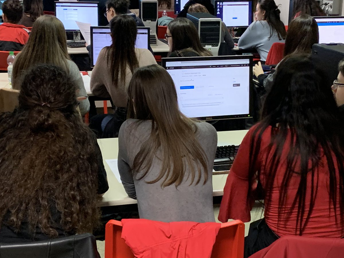 AlessandroZonin's tweet photo. Lavori in corso per #progettonerd a #genova : oggi laboratorio di sviluppo chatbot su piattaforma #IBM #Watson . Grazie alle ragazze e ai tutor #dockjoinedintech e #ibm per l’interesse e l’entusiasmo 😀👍 https://t.co/ks6m0K5k5u