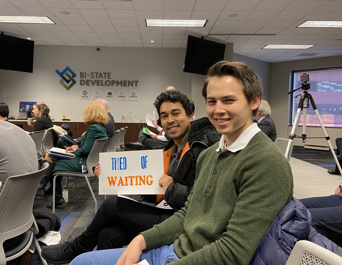 StLouisEJC's tweet image. We’re here at the Bi-State Board of Commissioners meeting to say that we’re #TiredOfWaiting! It’s time that we implemented mobile ticketing.