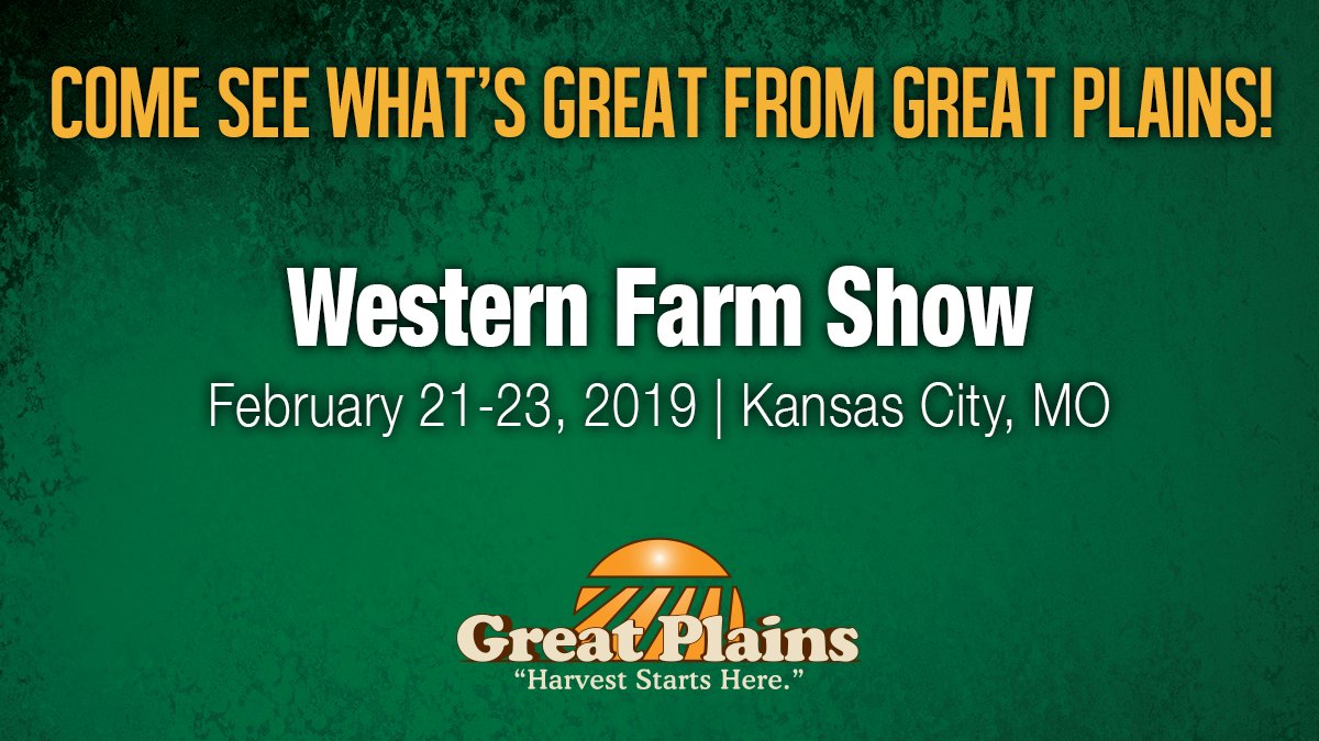 GreatPlains_Ag's tweet photo. We're ready to kick off the @WesternFarmShow today! Come see us at Lot #D1 through Sunday. #GreatPlainsAg #HarvestStartsHere #WFS2020 #FarmShowFun https://t.co/kXPHBZSoso
