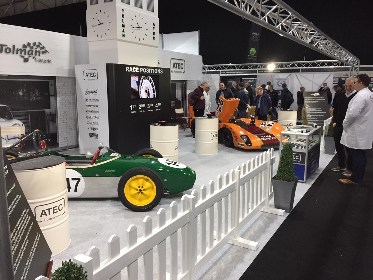 TolmanMsport's tweet photo. Making history: @RaceRetro_ 2020 has already attracted huge numbers and we've had lots of visitors to our Goodwood-esque stand. What do you think of our new #retro look? 

#TolmanMSport | #Restoration | #Historic | #Motorsport | #RaceRetro https://t.co/m6OysTfFDp