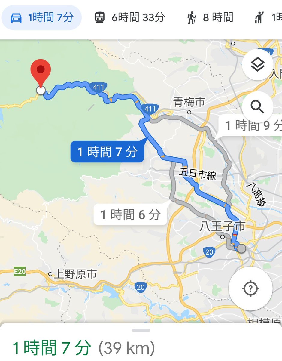 まもの 八王子自体が大きな市なので場所で全然距離変わってくるけど 八王子駅から奥多摩駅まで車でいくとして 39kmの距離で1時間かかるし奥多摩は結構な山奥 もしななちゃん一人で行ったのならかなりの大冒険むんよ
