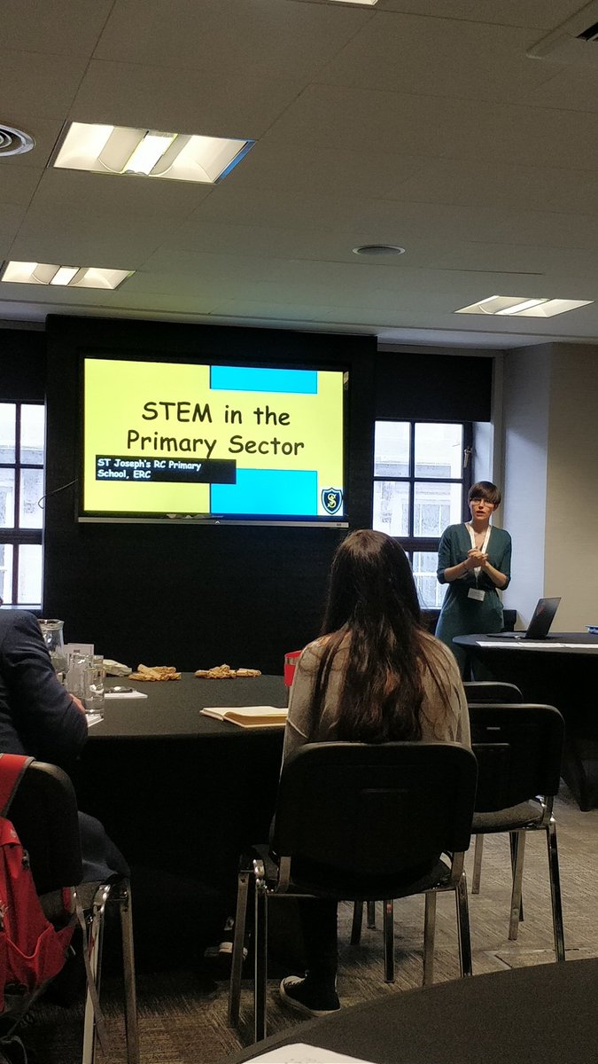 ScotSTEMAmb's tweet photo. Claudia from @StJosephsERC is talking us through how #STEMAmbassadors can support in the Primary Sector. Supporting our young people in their tinkering is a brilliant way to help!!
#ScienceConnectsConf https://t.co/llnM1yLTvv